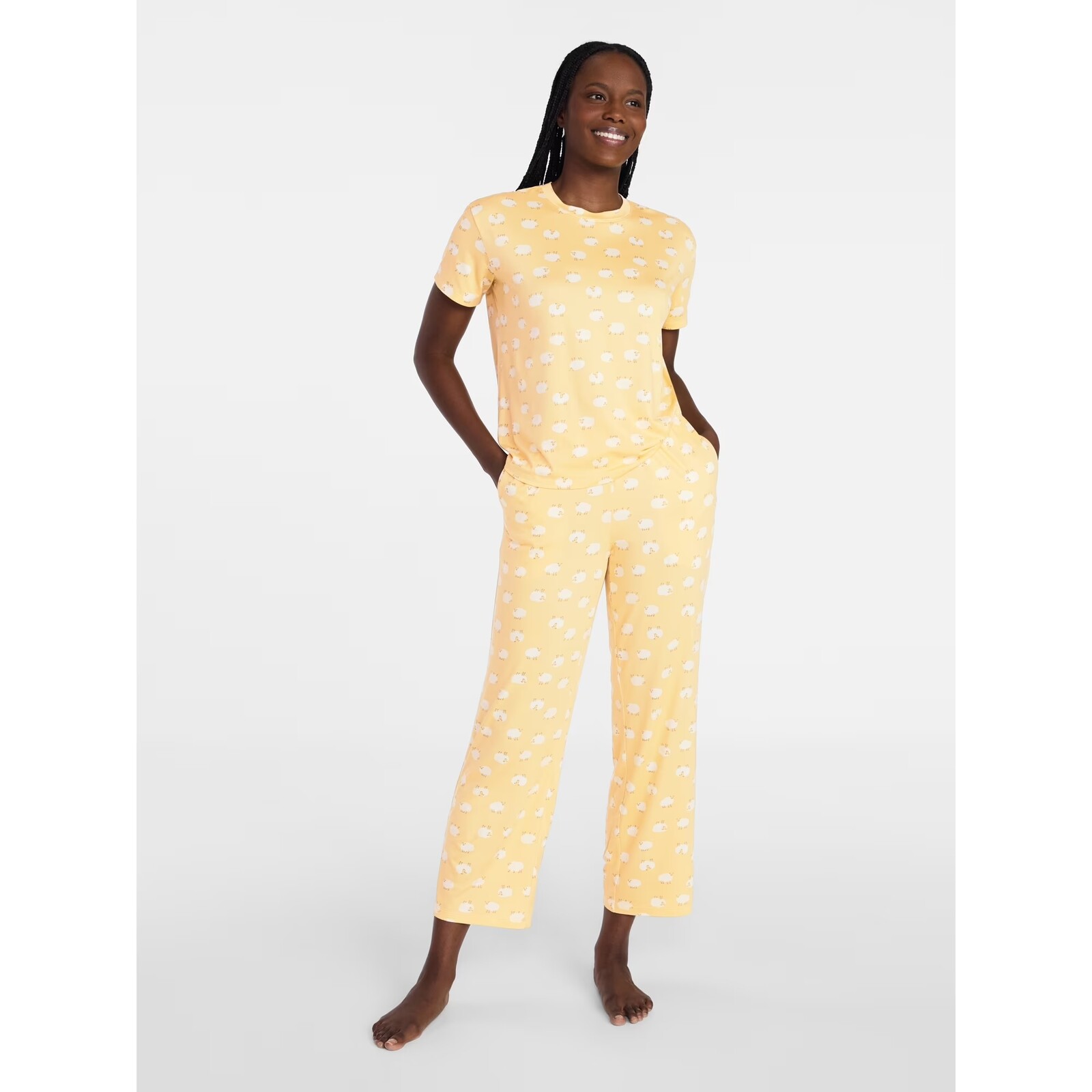 Joyspun Dreamy Soft Collection Short Sleeve Sleep Top and Pants Pajama Set