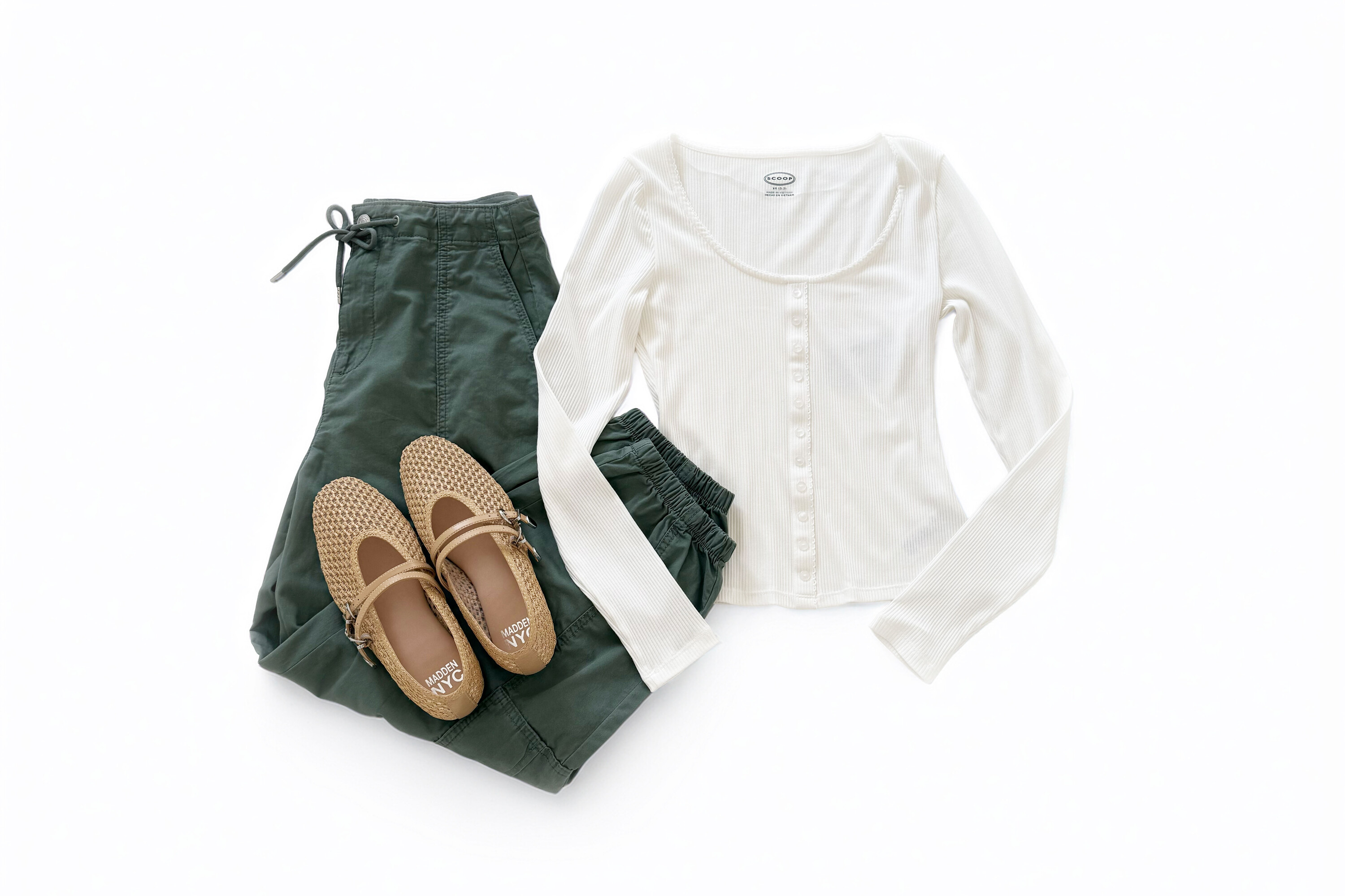 Scoop Ribbed Tee & Utility Jogger Outfit Idea