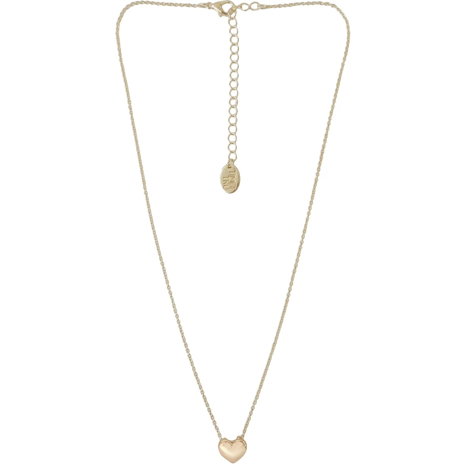 Time and Tru Gold Tone Heart Pendant Necklace