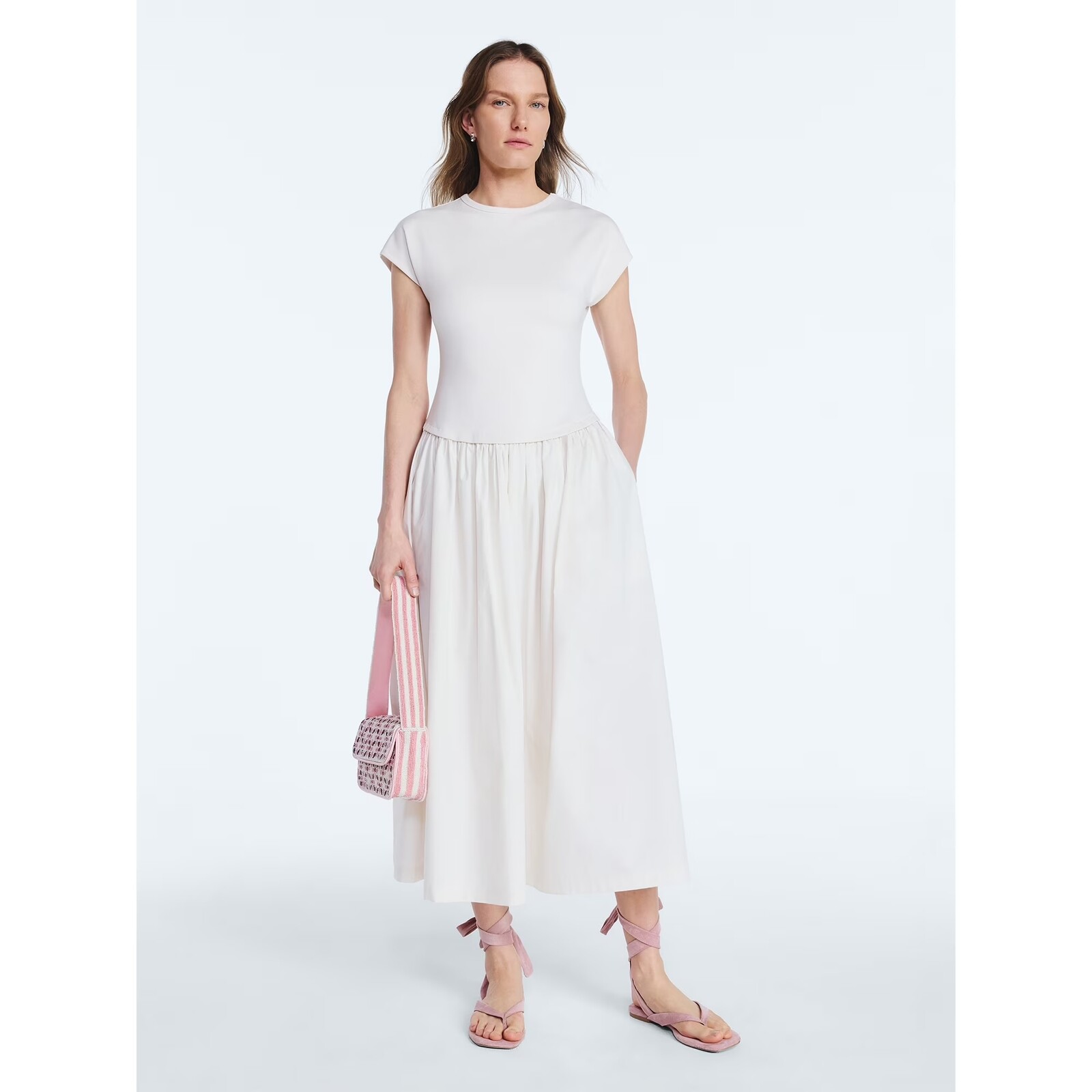 Scoop Maxi Dress with Short Dolman Sleeves