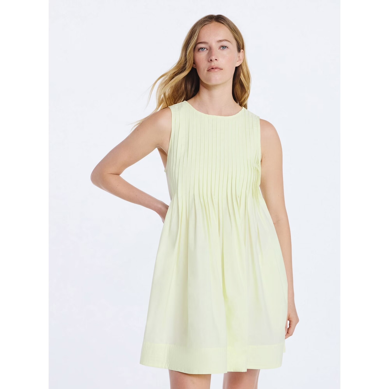 Free Assembly Sleeveless Pleated Mini Dress