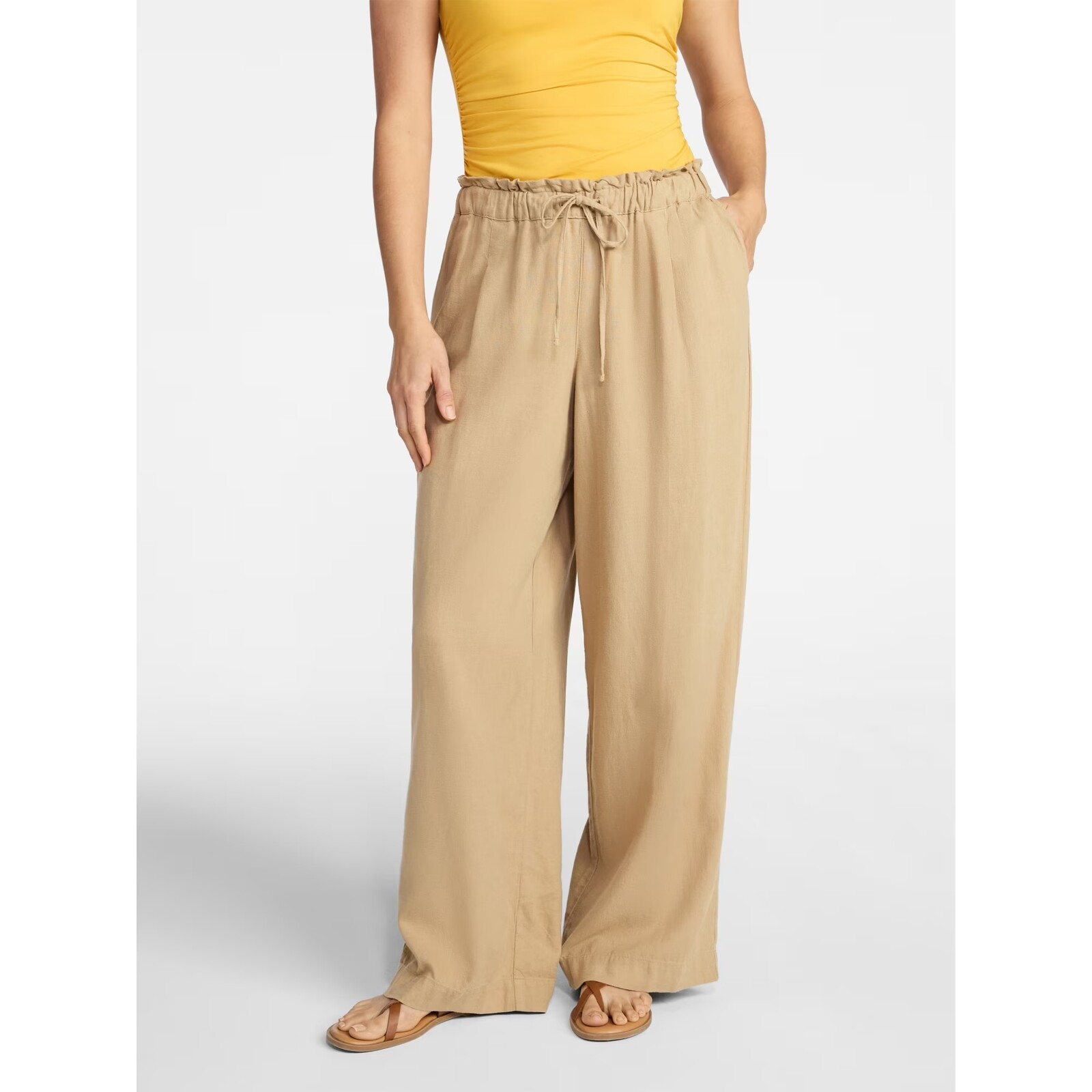 Time and Tru Wide Leg Linen Blend Pants