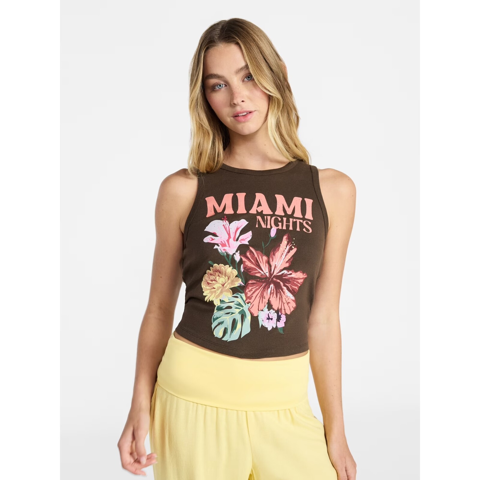 No Boundaries Cotton Ribbed Graphic Tank Top