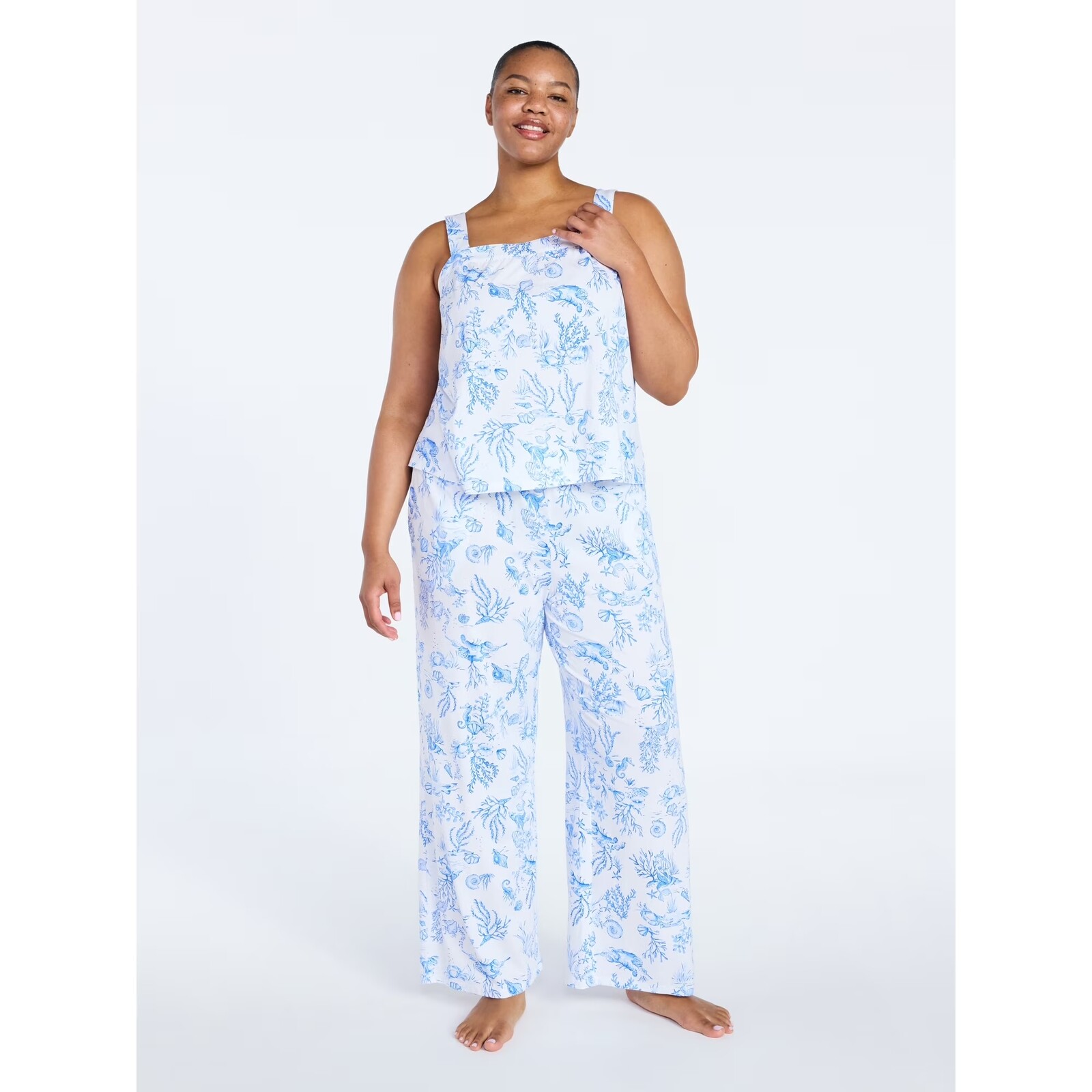 Joyspun Wide Strap Cotton Tank Top and Pants Pajama Set