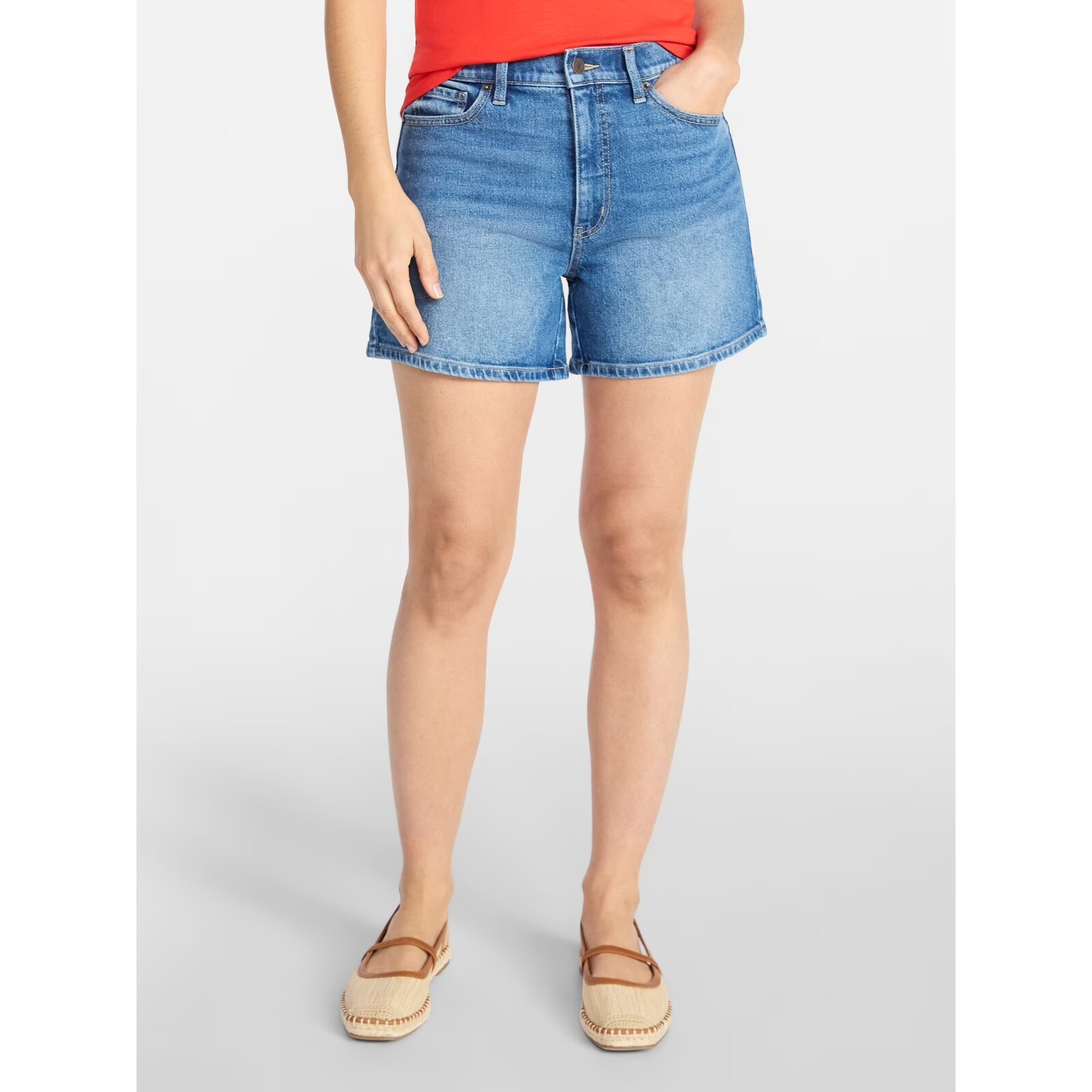 Time and Tru High Rise Denim Shorts with 5
