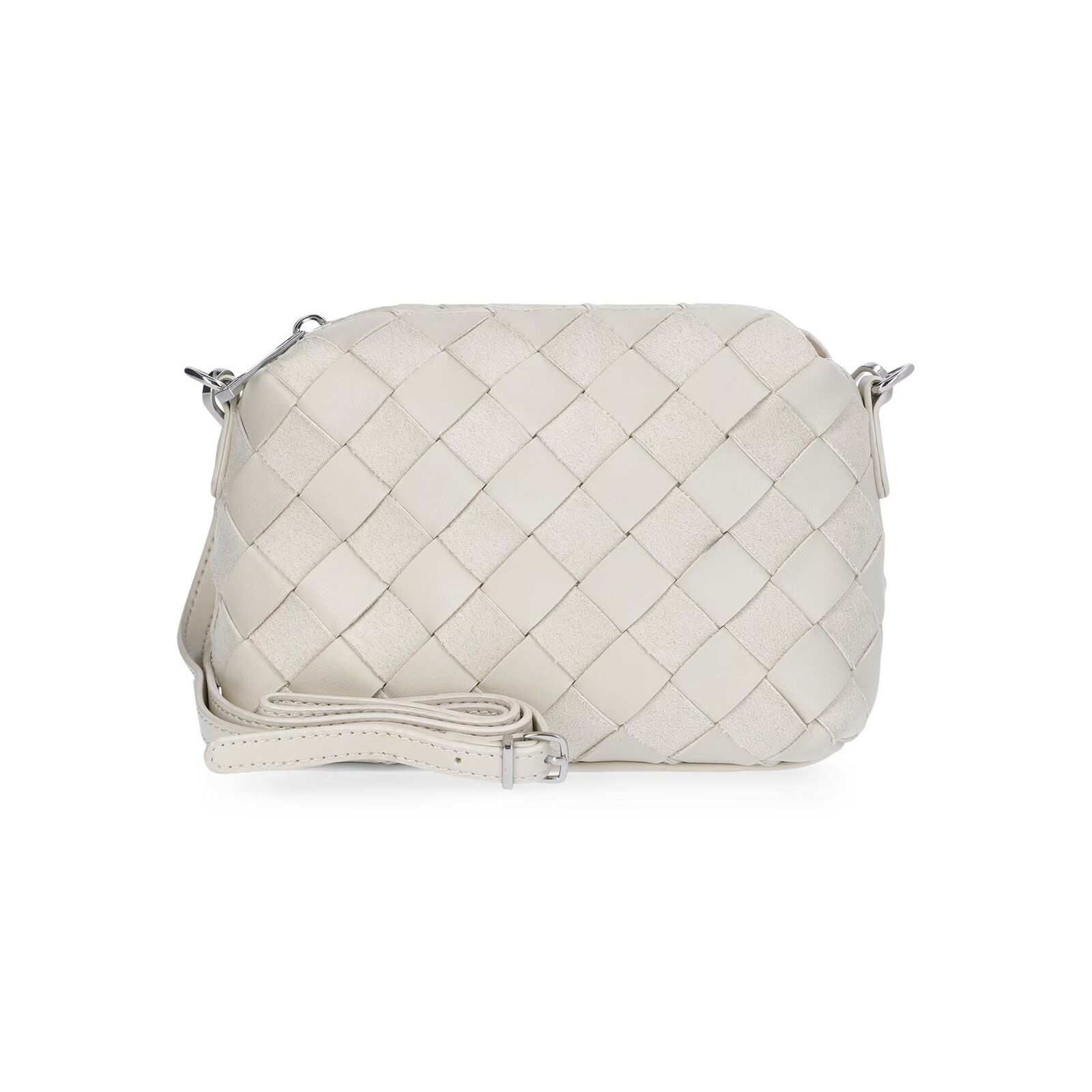 Time and Tru Faux Leather Woven Camera Crossbody