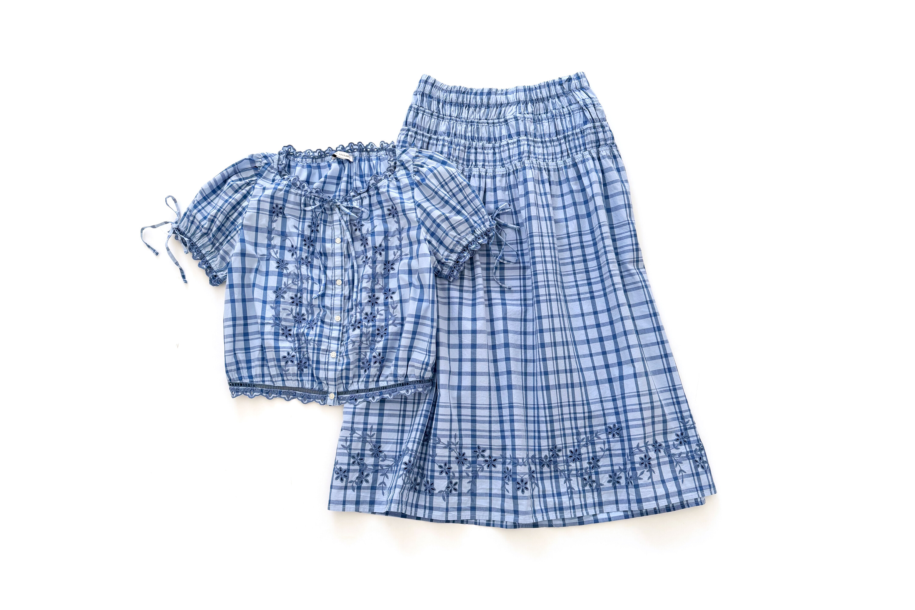 Free Assembly Embroidered Crop Top & Skirt