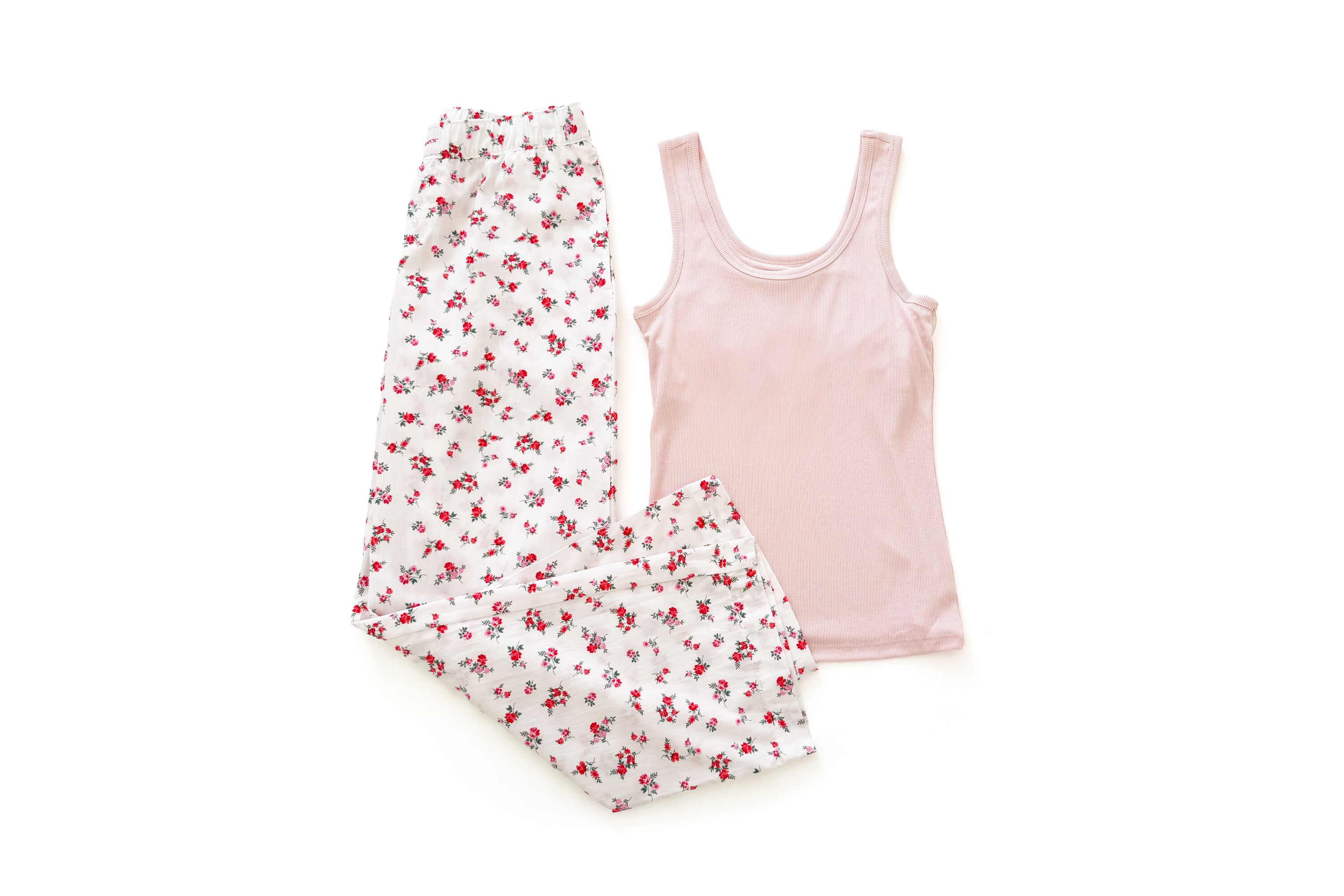 Joyspun Ribbed Sleep Tank & Poplin Pants