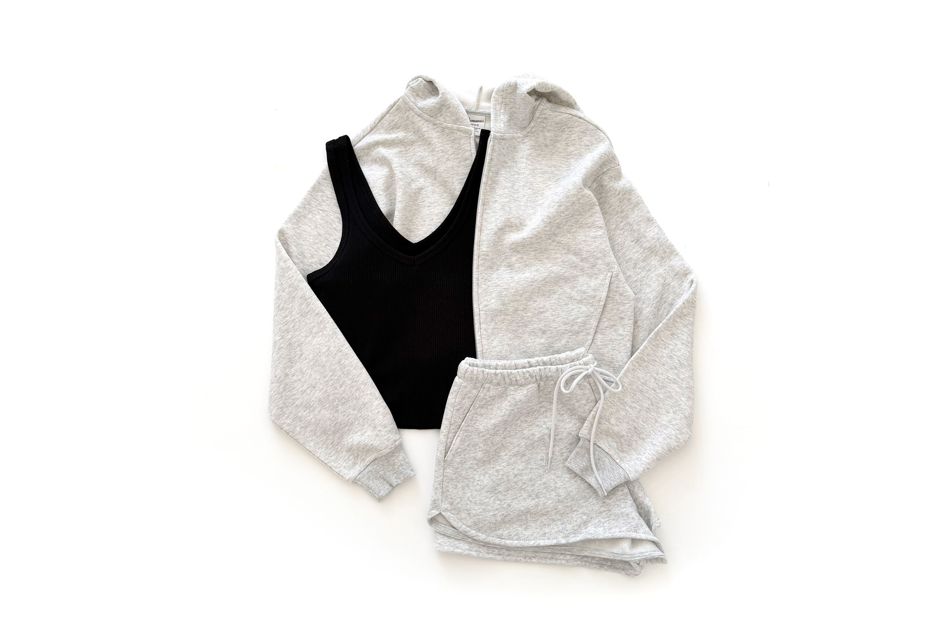 No Boundaries Boxy Zip-Up Hoodie & Dolphin Shorts