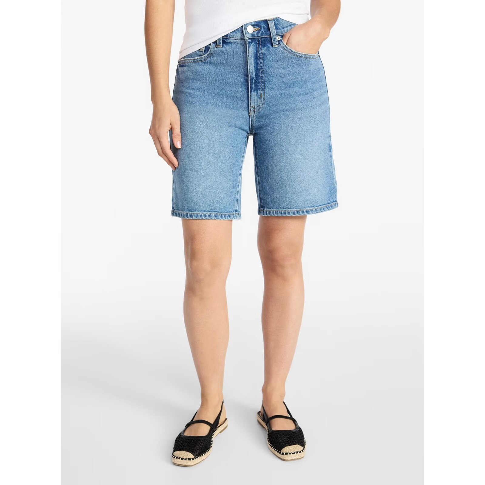 Time and Tru High Rise Denim Bermuda Shorts