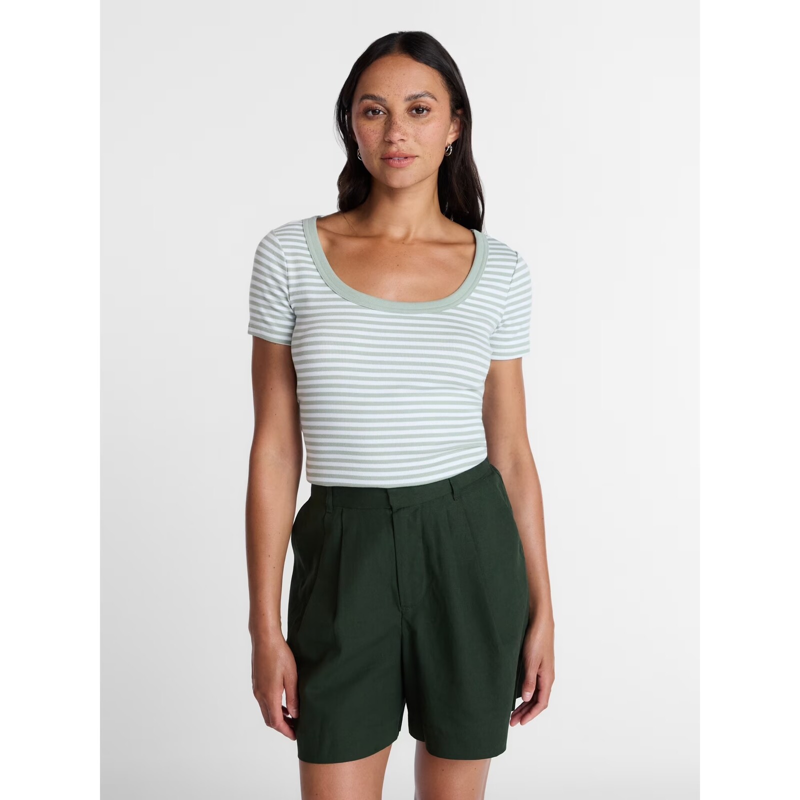 Time and Tru Ribbed Scoop Neck Tee