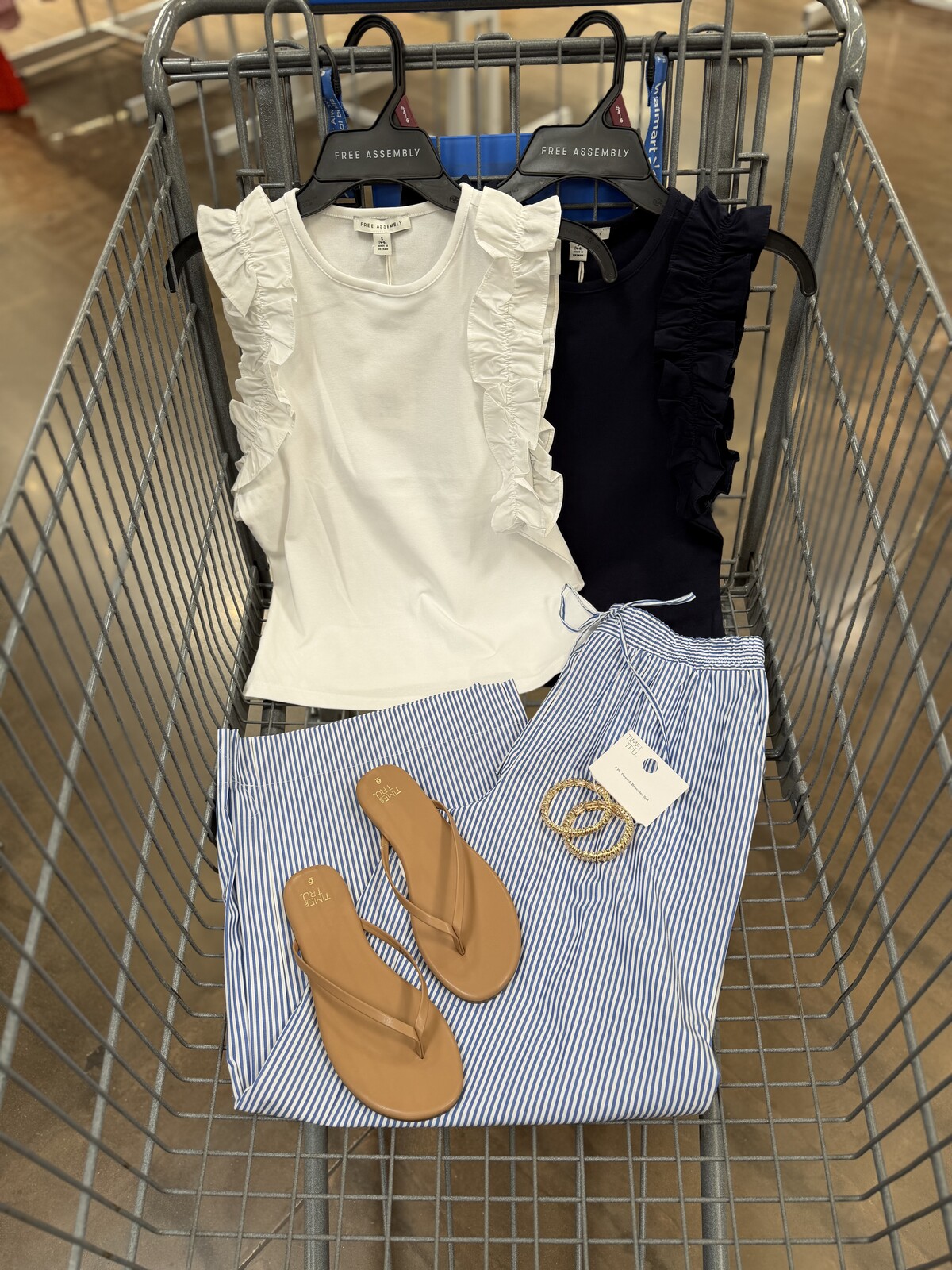 Free Assembly Ruffle Trim Tank Top & Poplin Pants Outfit