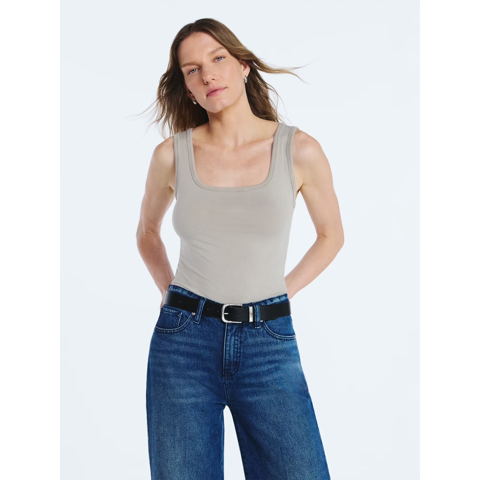 Scoop Square Neck Tank Top
