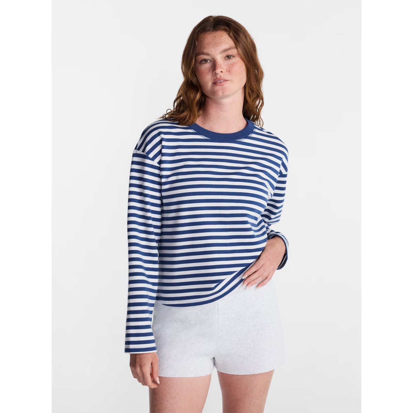 No Boundaries Oversized Long Sleeve Stripe Tee
