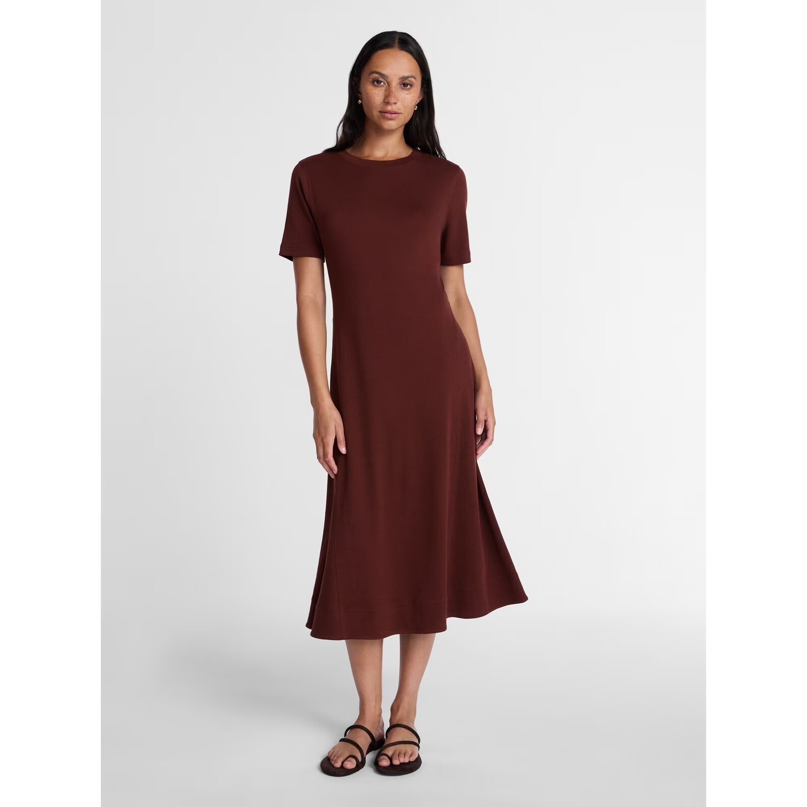 Time and Tru Seamed Cotton Midi Dress
