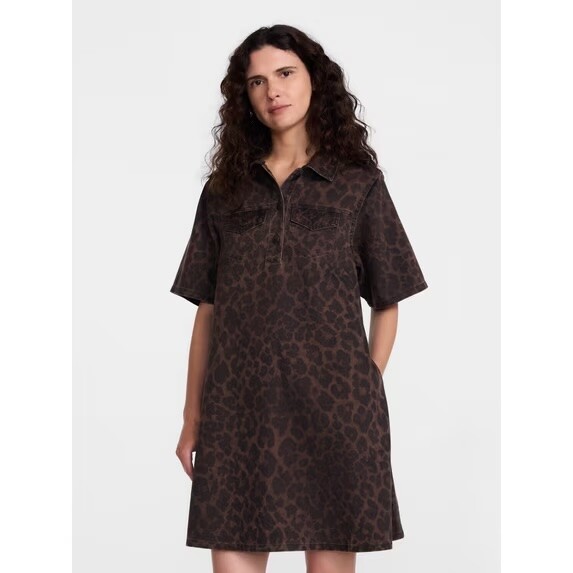 Scenario Printed Denim Dress